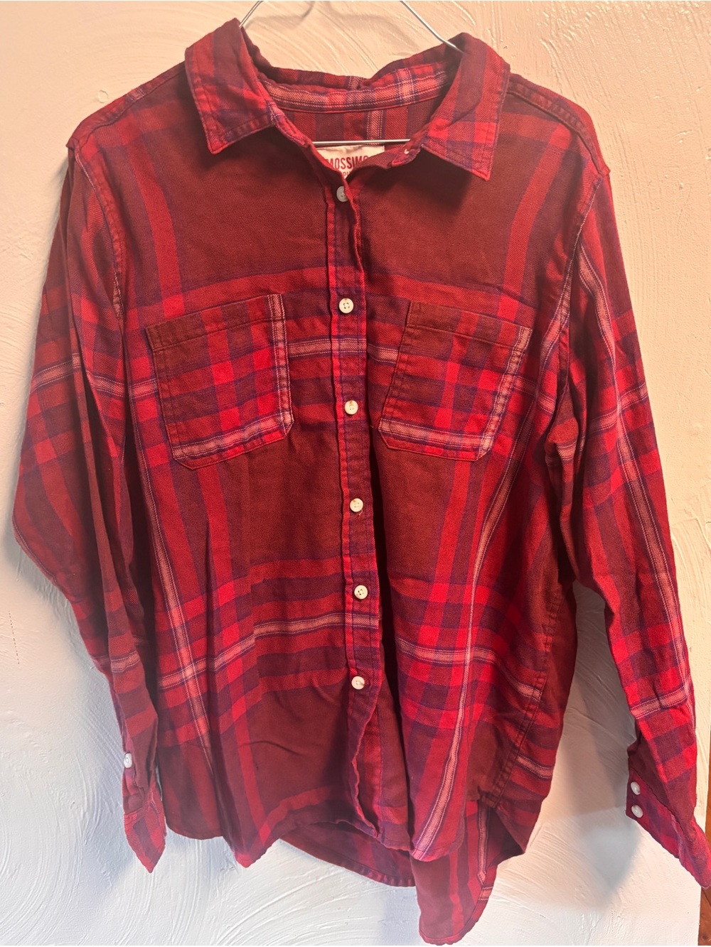 Mossimo Supply Co. Red Plaid Button-Down Shirt